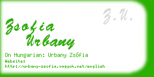 zsofia urbany business card